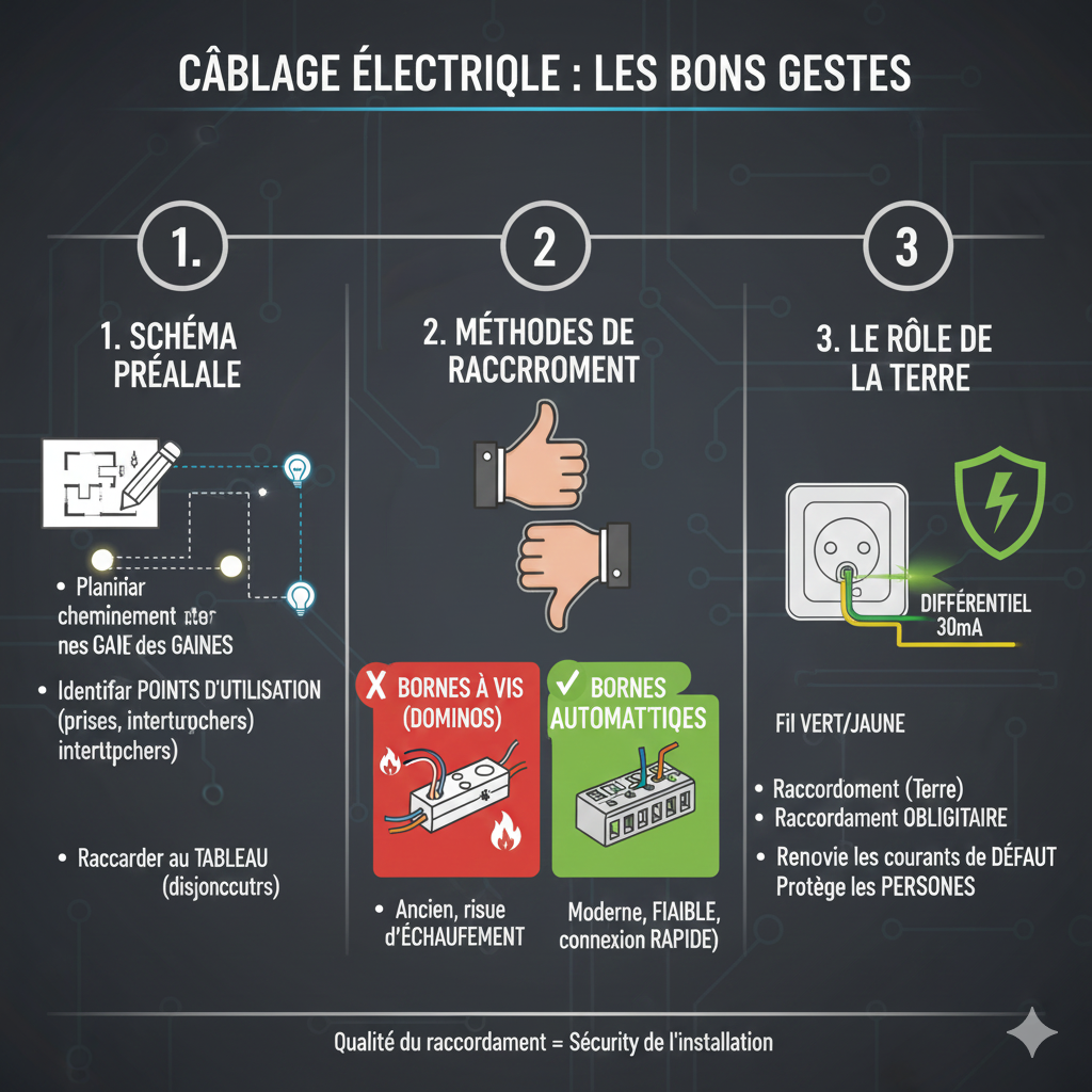 Infographie : Comment effectuer le raccordement et le câblage